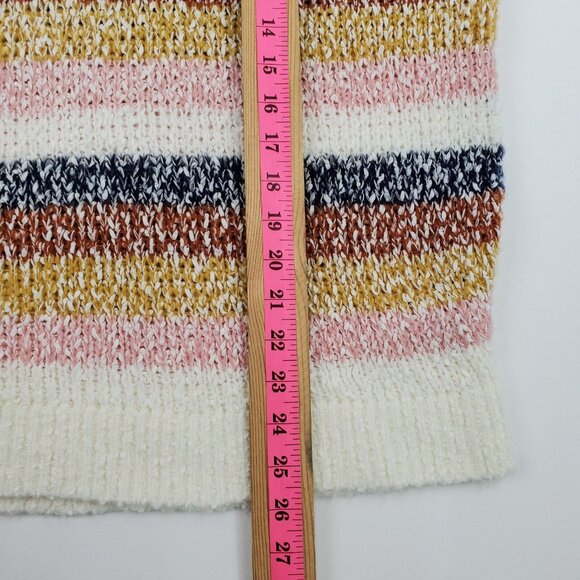 Womens XL Striped Knit Sweater Multicolor Pullover Long Sleeve Oversized Cozy - Picture 15 of 16